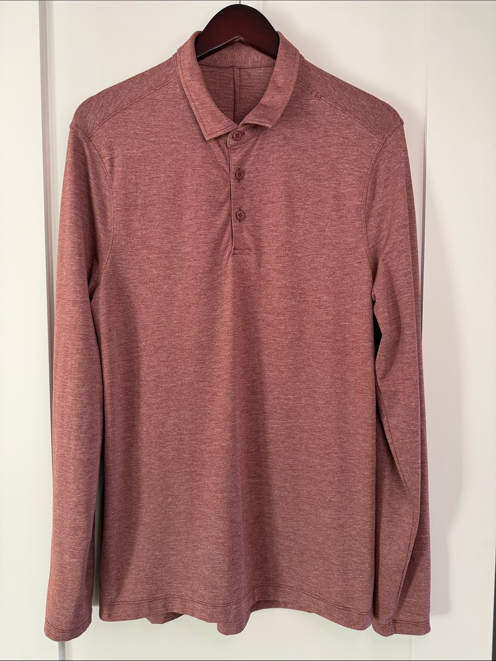 Lululemon Evolution Long Sleeve Polo Shirt - Medium - Heathered Date Brown